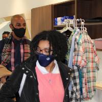 People walking in row